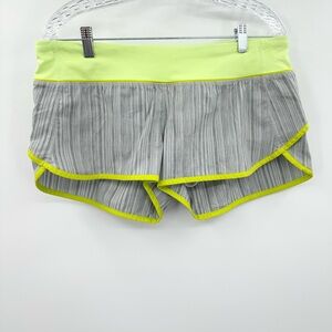 Lululemon Speed Shorts Space Silver Spoon Yellow Clear Mint Stretch Size‎ 10